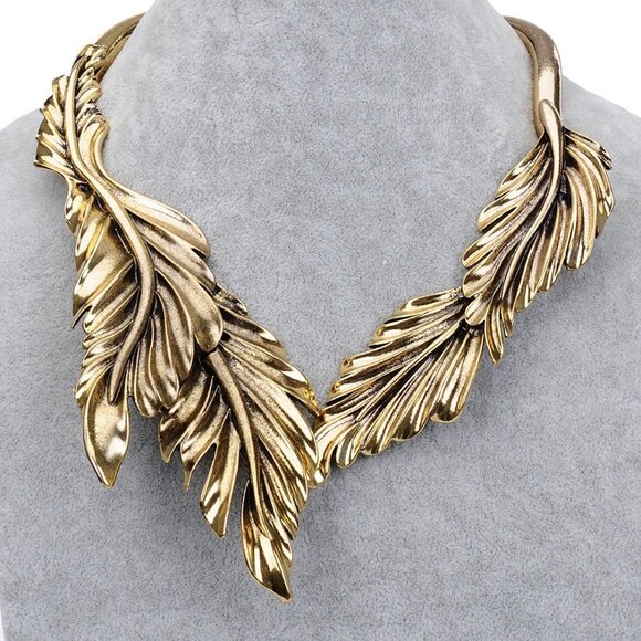 Women's Statement Collar Choker Chuncky Bib Necklace Set, African Sparkling Cani - Picture 3 of 5